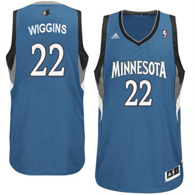 Men's  Timberwolves #22 Andrew Wiggins Swingman Road Blue Jersey